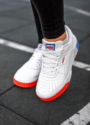 Женские кроссовки puma cali basket white red blue / smb ✔️8 фото