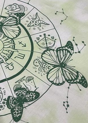 Футболка тай-дай с принтом зодиака,бабочки4 фото