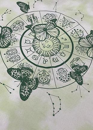 Футболка тай-дай с принтом зодиака,бабочки8 фото