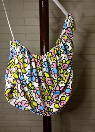 Топ, майка на одно плечо яркая цветочки skinny dip london 75