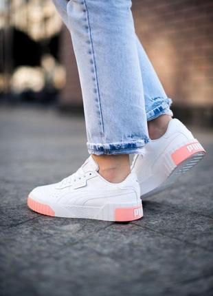 Женские кроссовки puma cali basket white pink снижка sale / smb8 фото