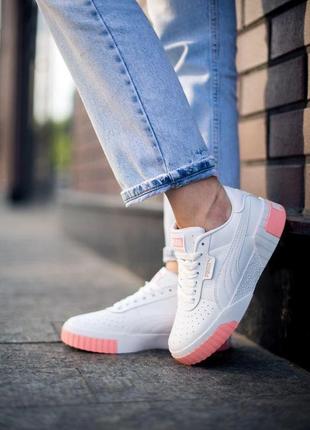 Женские кроссовки puma cali basket white pink снижка sale / smb10 фото