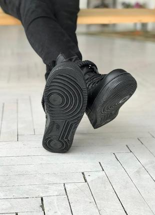 Мужские кожаные демисезонные высокие кроссовки nike special field air force 1. цвет черный4 фото