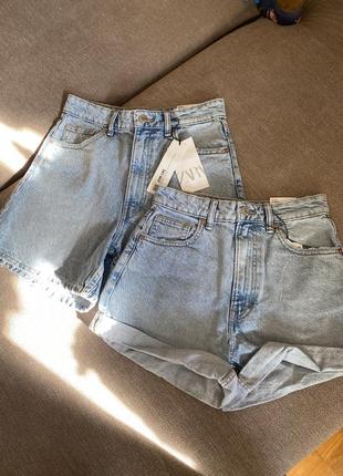 Джинсовые шорты бермуды mom zara