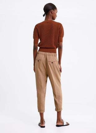 Укороченные брюки цвета camel4 фото