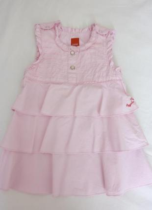 Милое розовое платье сарафан с рюшами до 9 мес, 68 см
