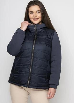 Стильна жіноча коротка куртка з оздобленням, розміри  46 - 58