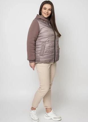 Стильна жіноча коротка куртка з оздобленням, розміри  46 - 582 фото