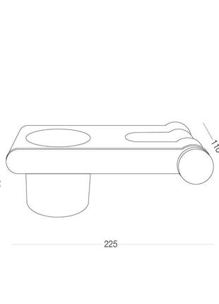 Полиця з тримачем для фену клейка bp-33 white/gray7 фото