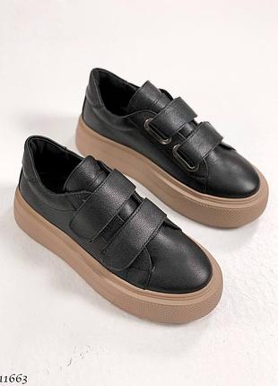 Кроссовки кеды натуральная кожа черный