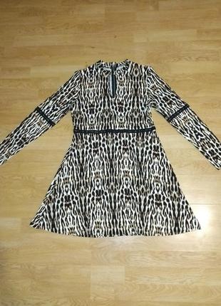 Плаття сукня міні леопардове приталена анімалістичний принт віскоза by vera