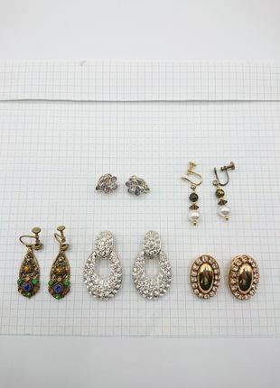 Винтажные серьги клипсы