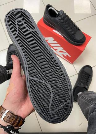 Мужские черные кожаные кроссовки nike blazer low 🆕 черные кеды найк10 фото