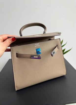 Сумка бежевая люкс в стиле hermes🌟1 фото