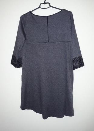 Сіре плаття з кружевом2 фото
