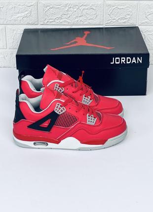 Кроссовки женские мужские nike air retro jordan 4 красных кроссовки джордан 4