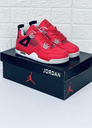 Кроссовки женские мужские nike air retro jordan 4 красных кроссовки джордан 43 фото