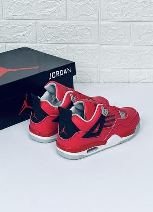 Кроссовки женские мужские nike air retro jordan 4 красных кроссовки джордан 47 фото