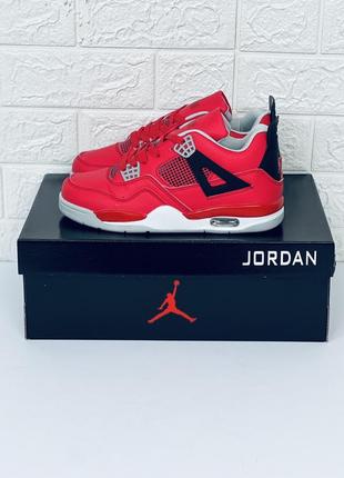 Кроссовки женские мужские nike air retro jordan 4 красных кроссовки джордан 45 фото