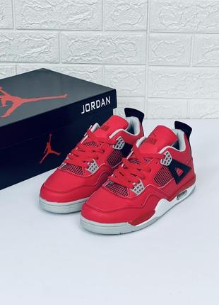 Кроссовки женские мужские nike air retro jordan 4 красных кроссовки джордан 46 фото