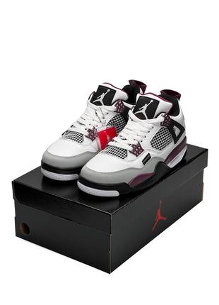 Кроссовки мужские air jordan 4 retro белые / кросівки чоловічі аир джордан кроссы