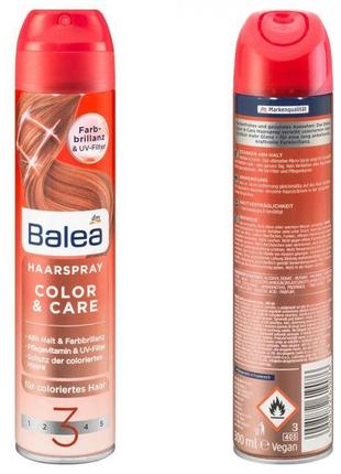 Лак для фарбованого волосся balea color & care 300 мл (німеччина)