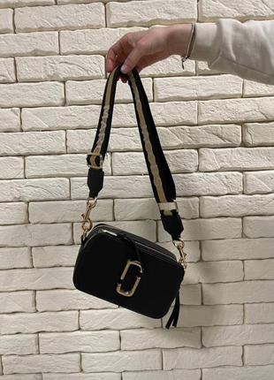 Женская сумка marc jacobs черная кросс боди / подарок на 8 марта