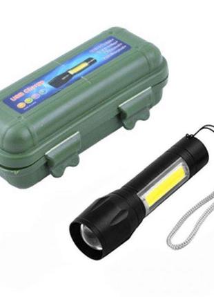 Тактичний ручний ліхтар bl-511 cob usb charge