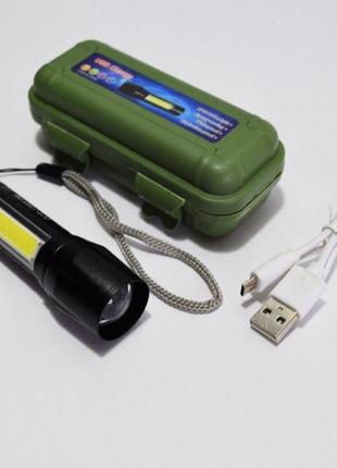 Тактичний ручний ліхтар bl-511 cob usb charge7 фото