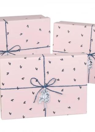 Подарункові коробочки рожеві з бантом, розм.l: 29х21х9 см (комплект 3 шт)