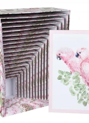 Подарочные коробки "попугаи", разм.l: 43*34*16 см (комплект 18 шт)