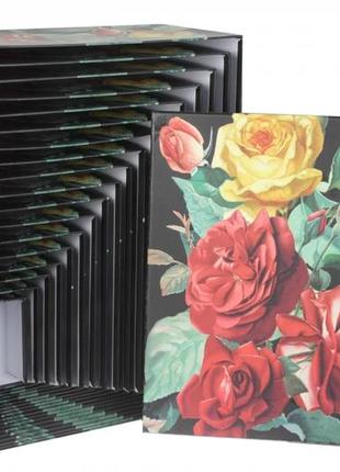 Подарочные коробки черные "розы", разм.l: 43*34*16 см (комплект 18 шт)