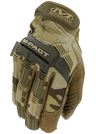 Военные штурмовые перчатки mechanix m-pact мультикам m