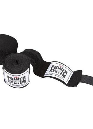Эластичные бинты для бокса power system black (4м)1 фото