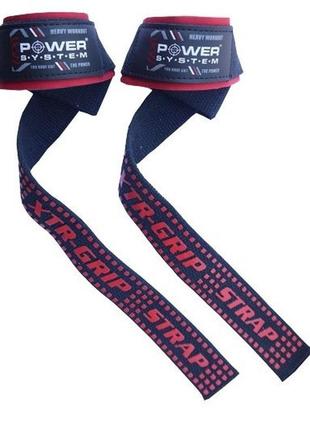 Кистевые ремни лямки для тяги power system xtr-grip straps black/red