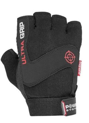 Спортивные перчатки для фитнеса и тяжелой атлетики power system ultra grip black l