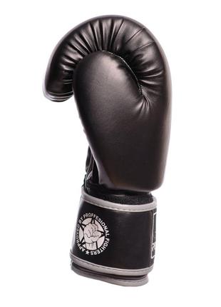 Тренировочные боксерские перчатки powerplay черно-серые 14 унций3 фото