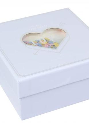 Подарункові коробки квадратні з сердечком (комплект 3 шт), розм.l: 21.5*21.5*10 см3 фото