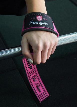Розовые лямки для тяги power system g-power straps pink3 фото