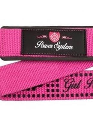 Розовые лямки для тяги power system g-power straps pink2 фото