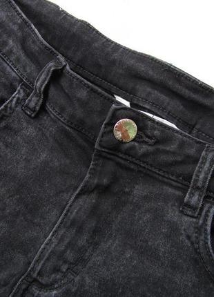 Джинсові шорти зі стираного еластичного твила необроблений край по низу штанини h&m6 фото
