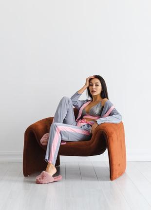 Шелковая пижама, шёлковый комплект для дома,  для сна , пижама из шелка комплект для дома со штанами шелковый , комплнкт для дома штаны и кофта2 фото