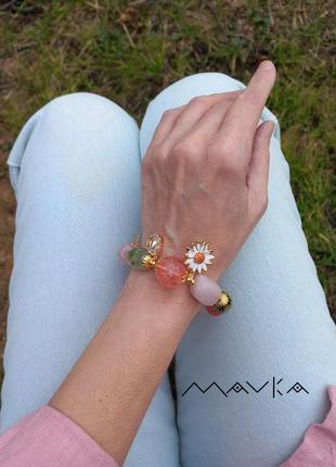 Браслет кварц агат принит5 фото