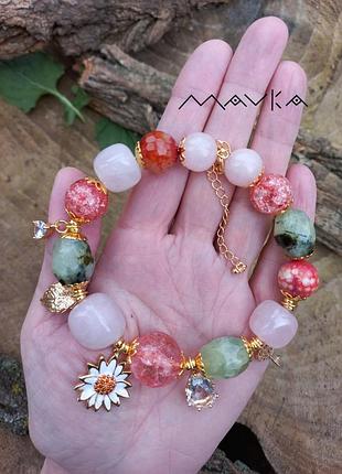 Браслет кварц агат принит3 фото