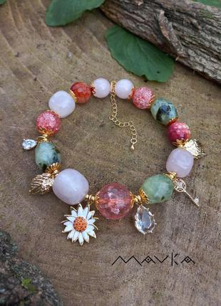 Браслет кварц агат принит