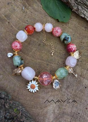 Браслет кварц агат принит2 фото