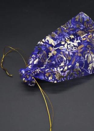 Подарочные мешочки из органзы упаковочные оптом цвет синяя роза. 13х18см / подарочные мешочки из органзы упаковочные оптом цвет