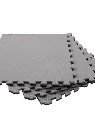 Мат-пазл (ласточкин хвост) springos mat puzzle eva 120 x 120 x 2 cм fm0009 black/grey poland6 фото