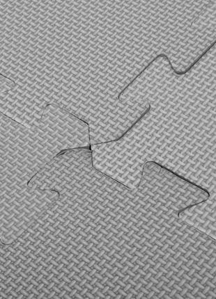 Мат-пазл (ласточкин хвост) springos mat puzzle eva 120 x 120 x 2 cм fm0009 black/grey poland8 фото