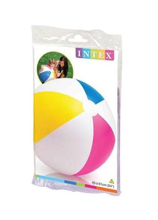 Надувной пляжный мяч  intex 59030,  61 см разноцветный2 фото
